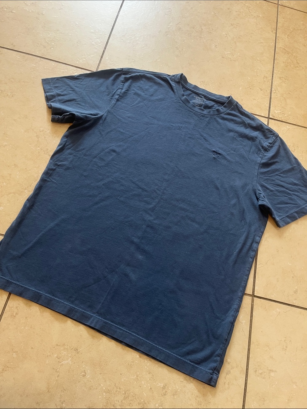 American Eagle Outfitters Super Soft Short Sleeve Crew Tee in Dark Blue